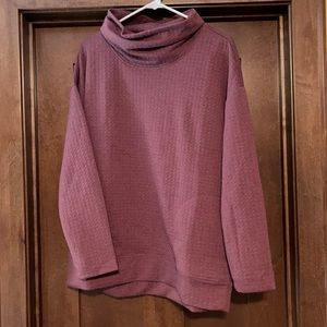 RBX Sz Large Pink Quilted Cowl Neck Swearshirt